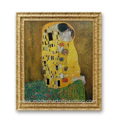 China Hand Painted Reproduction Oil Paintings Canvas Kiss Oil Painting For Home Decoration for sale