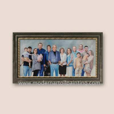 China Family People Custom Oil Realistic Portrait Painting For Holiday Gift 40 Cm X 80 Cm zu verkaufen