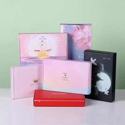 China Recyclable Easy To Tear Glueless Color Printing Zipper Airplane Color Box Long Clothing Gift Square Packaging Box Self Sealing Airplane Box for sale