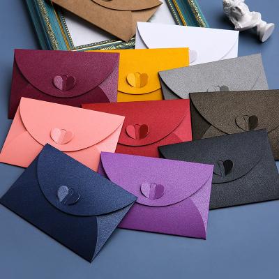 China Waterproof+Eco-friendly Love Loop Pearl Paper Color Envelope Bronzing Creative High-end Business Invitation Envelope for sale