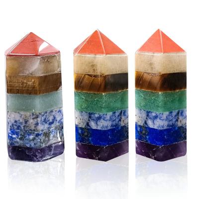 China Natural Hexagonal Single Acute Crystal Rod Of Semi-precious Stone With Energy And Aura Healing Faceted Crystal Ornaments for sale