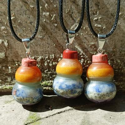 China The Other Crystal Chakra Calabash Pendant Natural Polishing and Energy Meditation Splicing Process Gift for sale