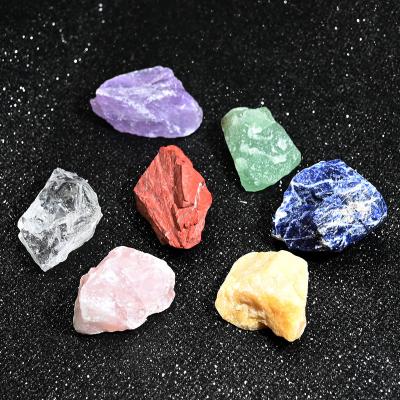 China Organic Matter Seven Chakras Crystal Energy Natural Rough Stone Pendant Teaching Specimen Yoga for sale