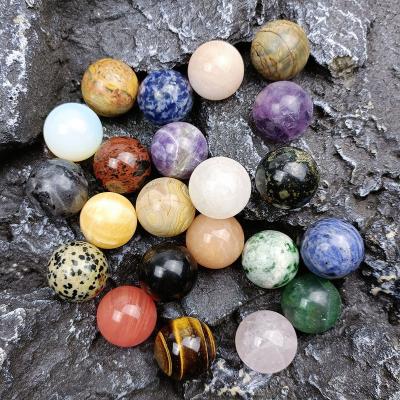 China Nature 25mm Agate Gem Round Ball Natural Crystal Therapy Polishing Non Porous Round Beads Assorted Semi Precious Stones for sale