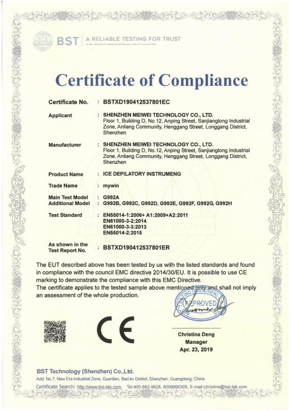 CE - Shenzhen Mywin Technology Co., Ltd.