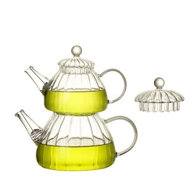 China Handmade Teapot Viable Transparent Glass Teapot Infuser Glass Jar for sale