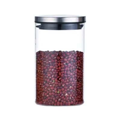 China Sustainable Vacuum Storage Glass Jar With Cover Plastic Jars Seal Lids / Heat Resistant Glass Jar /Glass Containers With Metal Lids for sale