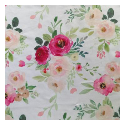 China Popular Tear-Resistant Flower Printed Luggage Apparel Lining Fabric Peach Skin Single Velvet Printed Fabric for sale