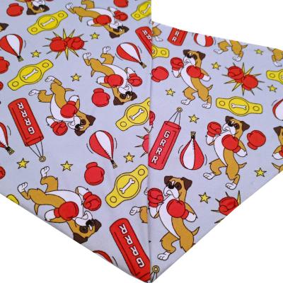 China Latest design Abrasion-resistant dog print polyester stretch knitted milk silk fabric printed spandex fabric for fall clothes for sale