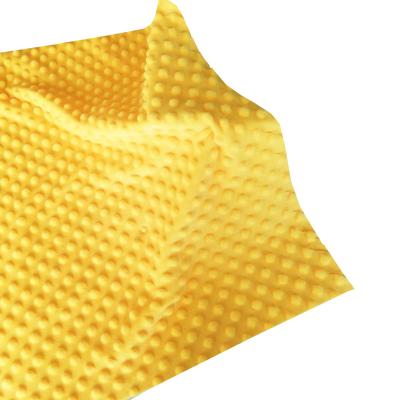 China Breathable High Quality Yellow Blanket Dots Minky Fabric For Baby Blanket for sale