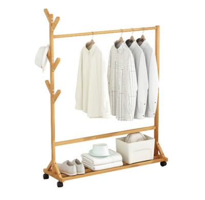 China (Others)Retail Customized Wooden Coat Hangers Adjustable Cloth Clothes Hanger Rack Simple Modern Multifunctional Wooden Clothing Stand for sale