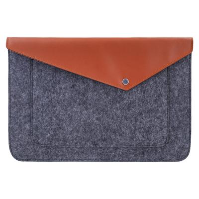 China Laptop Protector 14 Pocket Waterproof 15.7 Inch Laptop Bag Laptop Case Sleeve Gray Blue Felt With Logo for sale