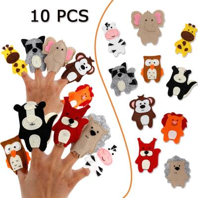 China Felt Educational Toys Felt Finger Puppets For Kids Toddler Colorful Finger Hands Party Toy Set for sale