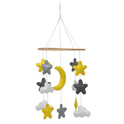 China Toy Wool Felt Balls Nursery Decor Felt Baby Crib Mobile Wooden Battery Operated Baby Mobile For Baby Room Decor for sale