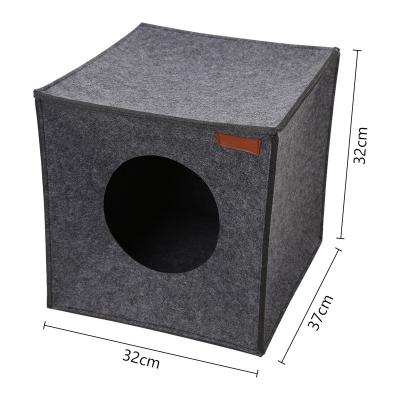 China Breathable Hot Selling Items Standard Felt Pet House Furniture Customized Logo Cat Bed Cave Nepal Felt Cat Tent Pets Triangle Cat for sale