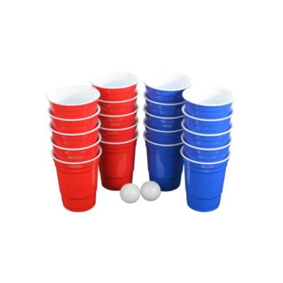 China Red Drink Games Pong Set For Indoor Mini Beer Pong Disposable Custom Ball Blue Color Cups Pool Beer Table Yellow White for sale