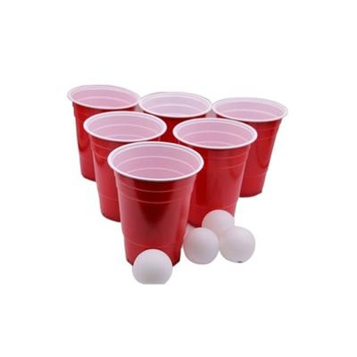 China 16OZ Disposable Plastic Party Cup Red Beer Pong Cups for sale