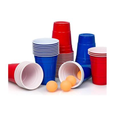 China 25 Disposable Red Blue + 25 Cups + 5 Yellow Orange Balls Premium Beer Pong Mug Set for sale