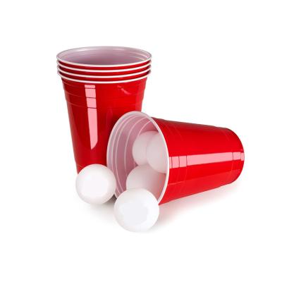 China 473ml Disposable, Reusable Beer Pong Set Including 16 Ounce Beer Pong Cups 50 Red Drink Cups 6 Balls for sale