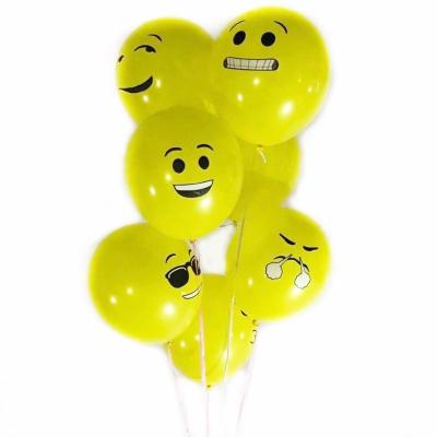 China Party decoration expression balloon 12 inch face balloon delivery push smile gift 2.8g thickened latex round expression balloon for sale