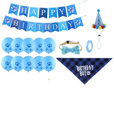 China Dog Party Suppies Dog Birthday Decorations Props Pet Party Supplies Bandana Bow Tie Banner Cards Balloons For for sale