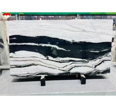 China Polished Step Stairs Boards in Modern Panda White Marble for Home and Hotel Design for sale