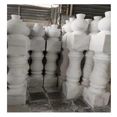 China Stair Railings Handrails White Marble Stone Granite Railing Handrail Stone Balustrade for sale