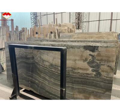 China Hotel Bathroom Wall Panel and Vanity Basin with Sink Made of Natural Stone Onyx Marble for sale