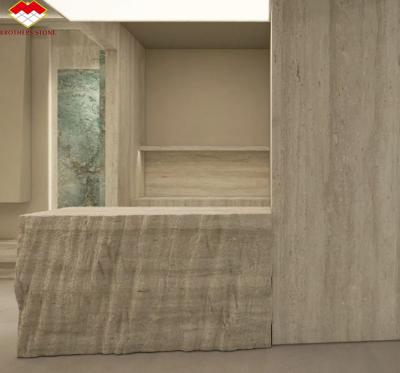 China Modern Material Beige Travertine with Good Polished Natural Stone For Wall Cladding Tiles for sale