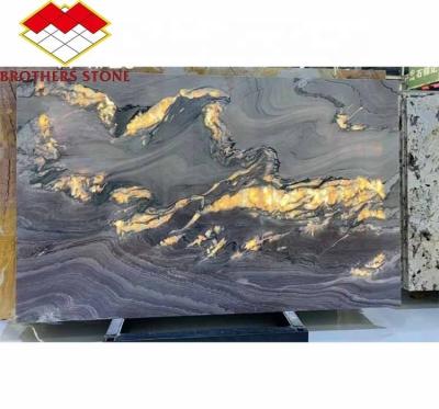 China Polished Purple Marble Stone Big Slab Dining Table Top for Modern Bedroom Hall Design for sale