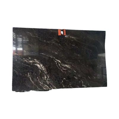 China Polished Gucci Black Cosmic Granite Slab from Brazil for Modern Kitchen and Bathroom for sale