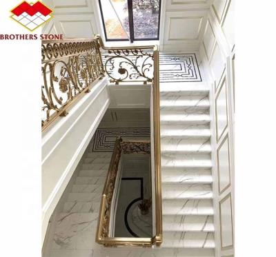 China Modern Design Indoor Stair Step Riser Polished Natural Stone Material for Indoor for sale