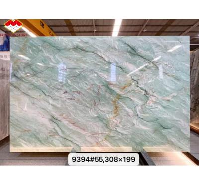 China Polished Royal Green Quartzite Natural Green Gaya Marble Big Slab for Coffee Table for sale