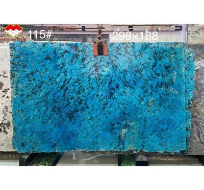 China Modern Luxury Fantasy Brazil Labradorite Blue Granite Dining Table Top Polished Blue Marble Wall Panels for Hotel Graphic Design for sale