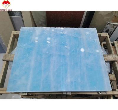 China Modern Floor Revolution Translucent Blue Jade Onyx Stone Tiles for Wall and Floor for sale