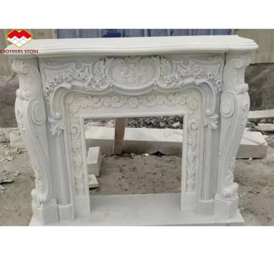 China European Style Modern Indoor Fireplace Customized Natural Marble Nordic Italian Style with Fireplace for Living Room for sale