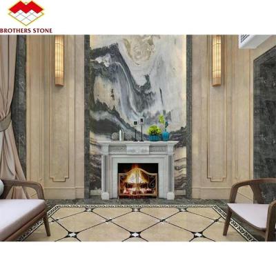 China White Greek Marble Natural Stone Statue Frame Art Fireplace for Prestigious Property for sale