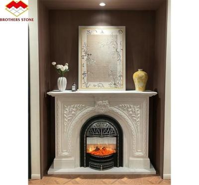 China Coal Fireplaces Modern Italian Style Marble Sofitel Fireplace Mantel for Indoor Decor for sale