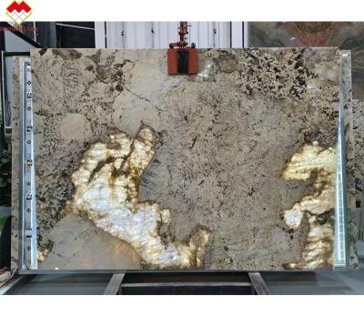 China Polished Backlit Patagonia Pandora Quartzite Veneer Slab Stone Form Big Slab for Golden for sale