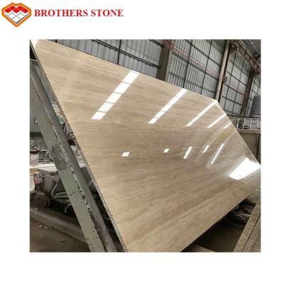 Cina Dimensione standard del travertino di spessore di marmo beige di pietra naturale della lastra 15-30mm in vendita