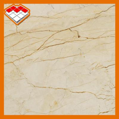 China Gouden Aders Beige Badkamers 12mm Marmeren Steenplak Te koop