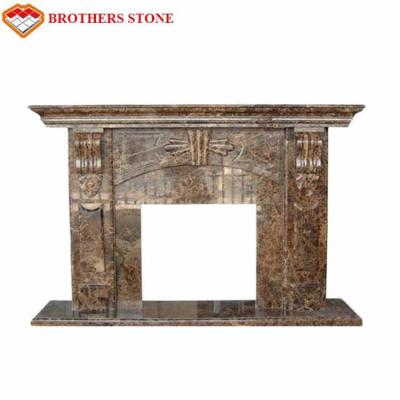 China Luxury Polished White Natural Stone Fireplaces , Limestone Fireplace Surround for sale