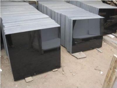 China Mongolia Black Polished Granite Stone Slabs High Hardness For Kitchen Sinks for sale