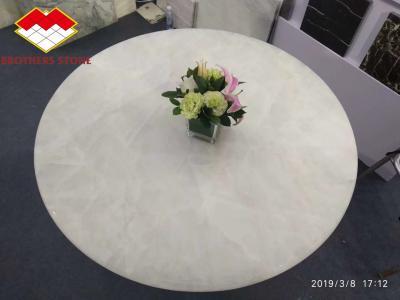 China Ice Age Onyx White Marble Onyx Backlit Semi Precious Stone Table Tops for sale