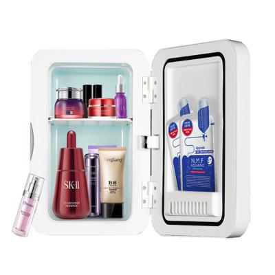 China 8L 220V 12V Small Light Makeup Beauty Mirror Cosmetic Fridge Thermoelectric LED Car Portable Fridge for sale