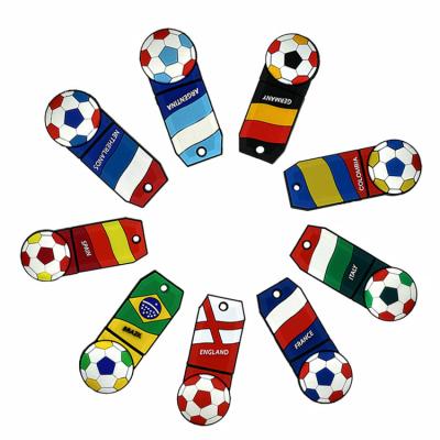 China Portable Business Gifts World Cup Manufacturers Soccer Team National Flag Custom Colorful PVC U Disc for sale