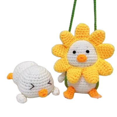 China Milk Cotton Customized 100% Handmade Ducks And Hook Falling Amigurumi Swing Duck Toy Automatic Duck Accessories for sale