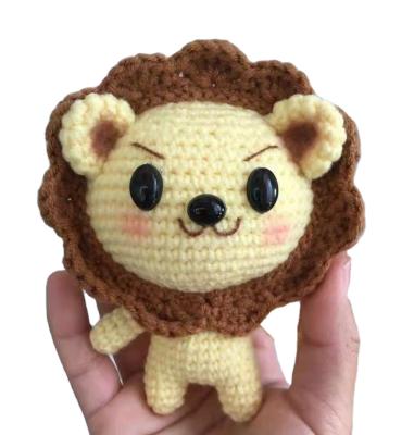 China Plush OEM Wholesales Baby Crochet Knitted Lion Amigurumi 100% Handmade Crochet Animal Soft Lion Toys for sale