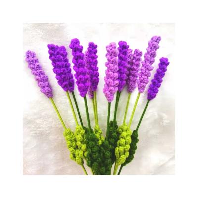 China Cotton Yarn Purple Flower Stem Crochet Handmade Handmade Flowers Customized By Minimalist for sale