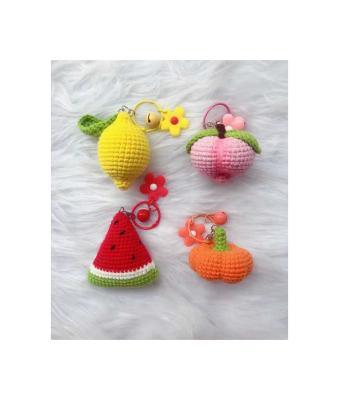 China High Quality Cotton Yarn Cotton Yarn Crochet Pumpkin Hang Key Chains Custom Halloween Pendant for sale